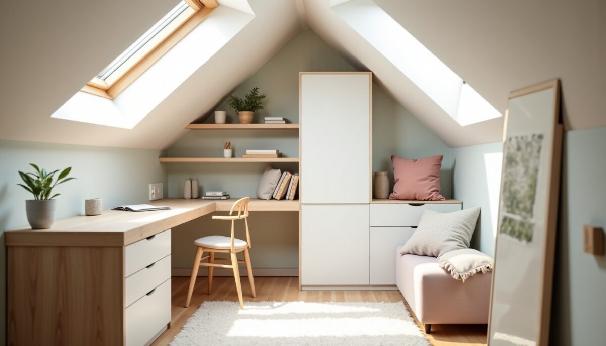 Astuces ingénieuses pour optimiser l’aménagement d’une pièce sous pente sans gaspiller d’espace
