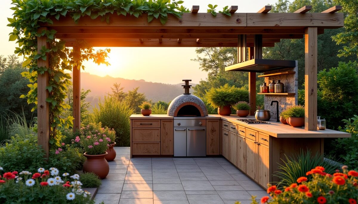 Guide pratique pour concevoir une cuisine d'été extérieure éco-responsable et durable