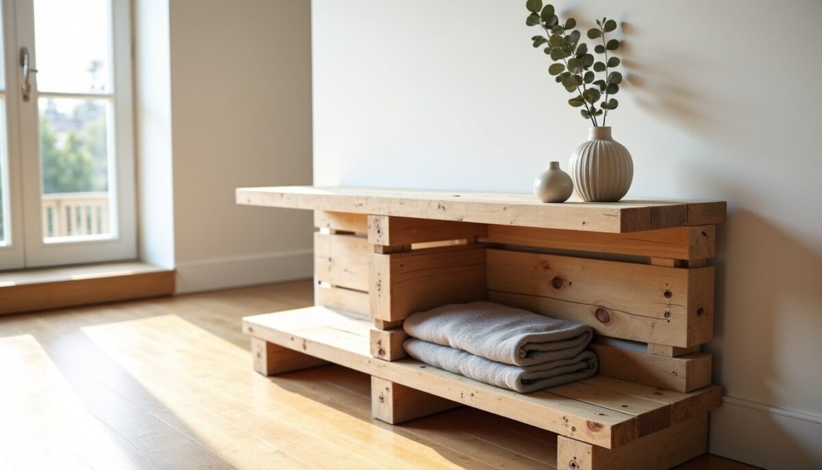 Créez un Meuble d’Entrée Stylé et Unique à partir de Palettes Recyclées